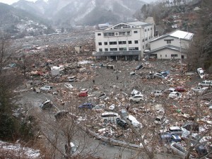 2011年3月、津波や火災で住居の60%以上が倒壊した岩手県大槌町